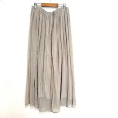 コムサイズム フレア ロングスカート 光沢 ウエストゴム きれいめ 美品 裏地