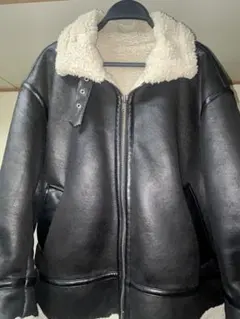 B-3 フェイクムートンジャケットブラック