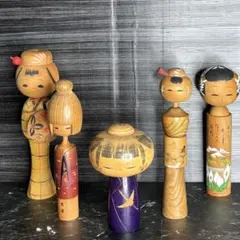 伝統工芸品 こけし お土産 5体セット アンティーク 昭和レトロ
