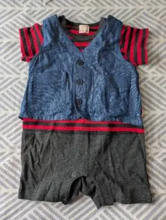 petit main ベスト付きロンパース