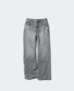 ユニクロ　ワイドストレートジーンズ　25 グレー