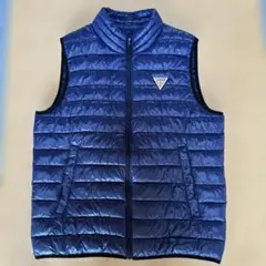 GUESS ネイビー キルティングダウンベスト