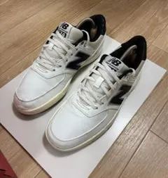 New Balance 574 ホワイト ブラック ゴルフシューズ スニーカーのサムネイル
