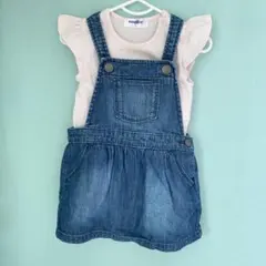 デニムジャンパースカート＆Tシャツ