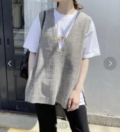 スピックアンドスパン リネンツイードベスト