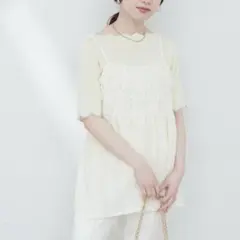 アイレットレースキャミチュニック　naturalcouture