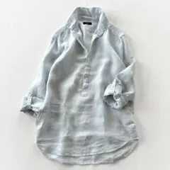セオリー リネン100%シャツ ライトブルーのサムネイル