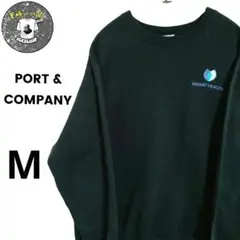 アメリカ古着PORT & COMPANY 企業ロゴ トレーナー　ブラック黒　秋冬