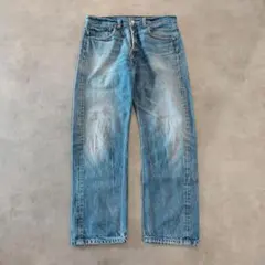 リーバイス501 W33 鬼ヒゲ ハチノス 青 古着 00s Y2K 23251