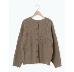 タグ付き新品　サマンサモスモスパッチワークケーブル前後2WAYニット　モカ