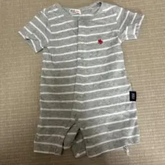 Polo Baby グレー ストライプロンパース　60〜70