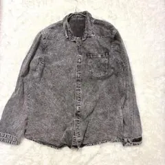 ❤️激安❤️デニムBLACK系 オーバーサイズ シャツジャケットユニセックス　XXL