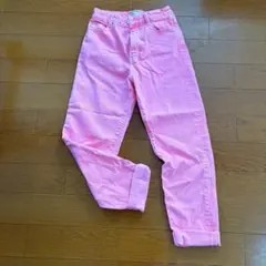 ZARA ピンク ストレートデニムパンツ