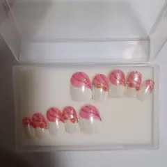 ネイルチップ ピンクホワイト 10個セット
