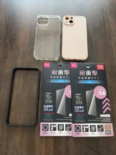 iPhone14 液晶保護ガラス　ケース　セット