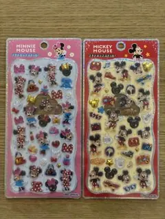 ディズニー　プチドロップステッカー　ミッキー　ミニー　２枚セット