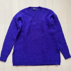 ポロラルフローレン 【カシミヤ混 美品】ニット セーター S 紫 レディース