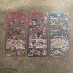 ドロップジュエリーシール クロミ マイメロ シナモロール3枚