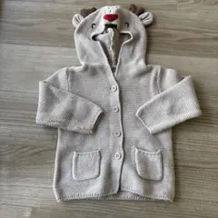 babyGAPクリスマス トナカイフード付きカーディガン 18-24months