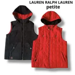 ラルフローレン ペティート＊リバーシブル フード付ベストアメカジ M相当