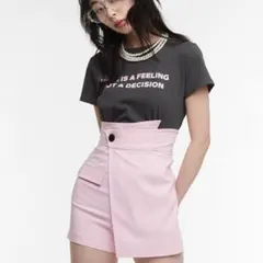 Narcissus ハイウエストデザインパンツ ピンクのサムネイル