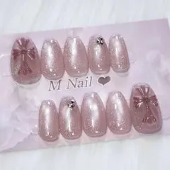 現品36 ネイルチップ ビジュー マグネット ワンホン クロム クロス