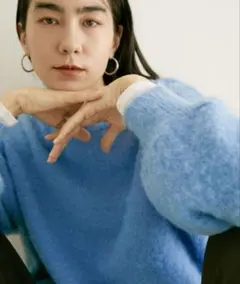 SALON adam et rope' クルーネックシャギーニット