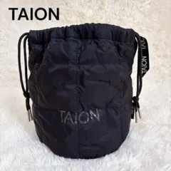 【美品/希少】TAION 本物ダウン使用！ 巾着バッグ キルティング ブラック