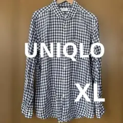 UNIQLOユニクロ プレミアムリネンシャツ ブルー Lサイズ