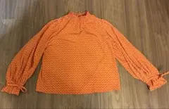 【アニエスベー】ドット柄ブラウス　オレンジ　Mサイズ