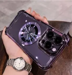 iPhone12ケース クリア メッキ加工 レンズ保護 MagSafe充電