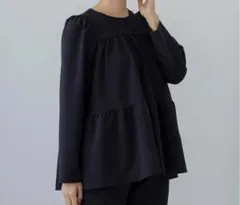 お値下げ☆新品タグ付☆SONO ティアード フレア ブラウス ブラック 黒