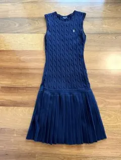 RALPH LAUREN ネイビー ケーブルニット ワンピース