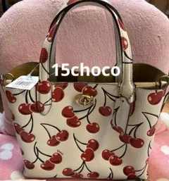 コーチ　ウィロウ　トートバッグ　ウィズ　チェリー　24 ブラス　チョーク