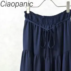 Ciaopanic ロングスカート フレア ティアード ウエストゴム シンプル