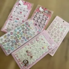 立体　クリア　シール　キティ　ちいかわ　５枚セット　うるちゅる
