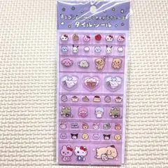 チェゴシム　サンリオキャラクターズ　タイルシール　パープル　キティ　キキララ