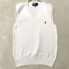 【極美品✨】ポロバイラルフローレン ニット ベスト ワンポイント刺繍 170