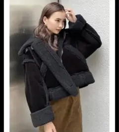 ショートフェイクムートンブルゾン