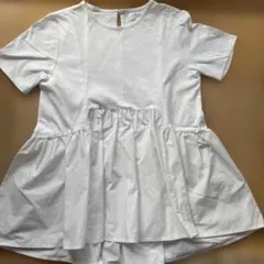 OPAQUE.CLIP ホワイト フレア半袖Tシャツ