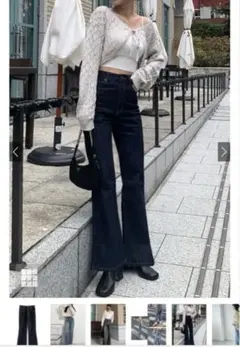 フレアデニムパンツ[cu161]インディゴSサイズ