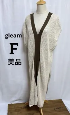 gleam F 美品 Vネック ノースリーブ ニットワンピースのサムネイル