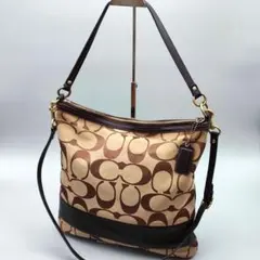 COACH ワンショルダーバッグ ゴールド金具 シグネチャー レザー 12674 