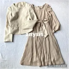 anySIS ツイードジャケット プリーツワンピース セット