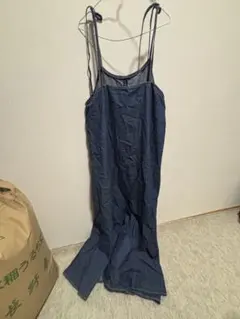 デニムキャミワンピース LLサイズ ダークブルー