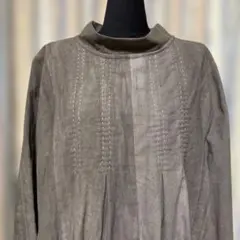 柿渋鉄焙煎　リメイクタックワンピース　刺し子