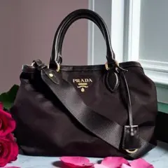 PRADA ミラノ ブラックショルダーバッグ プラダ ショルダーバッグ レディース TESSUTO SPAZZOLATO