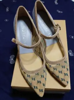 新品未使用LT TULLE PUMPS 24.0cm ベージュ ポインテッドトゥ