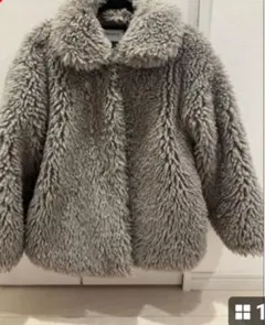 Forever21 フェイクファー コート グレー フリーサイズ