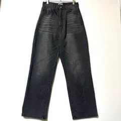 クラシカルエルフ デニム ワイドパンツ ブラック M ゆったり yR